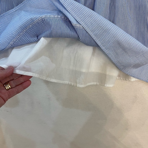 Central Park West Blue and White Striped Mini Dress - Picture 6 of 7